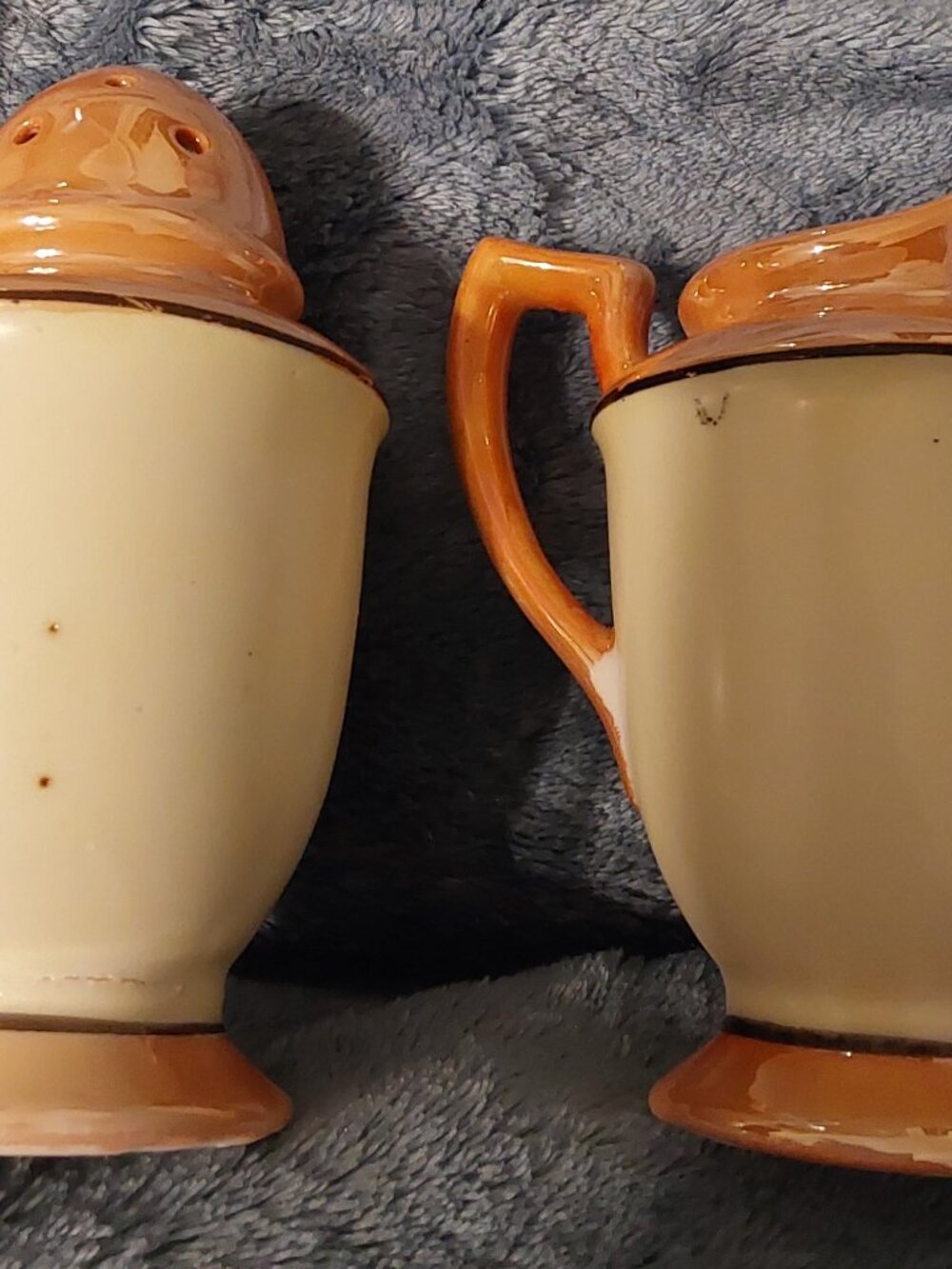 Made in Japan Hand Painted Vintage Lusterware Sugar Shaker and Creamer Set - Picture 13 of 16